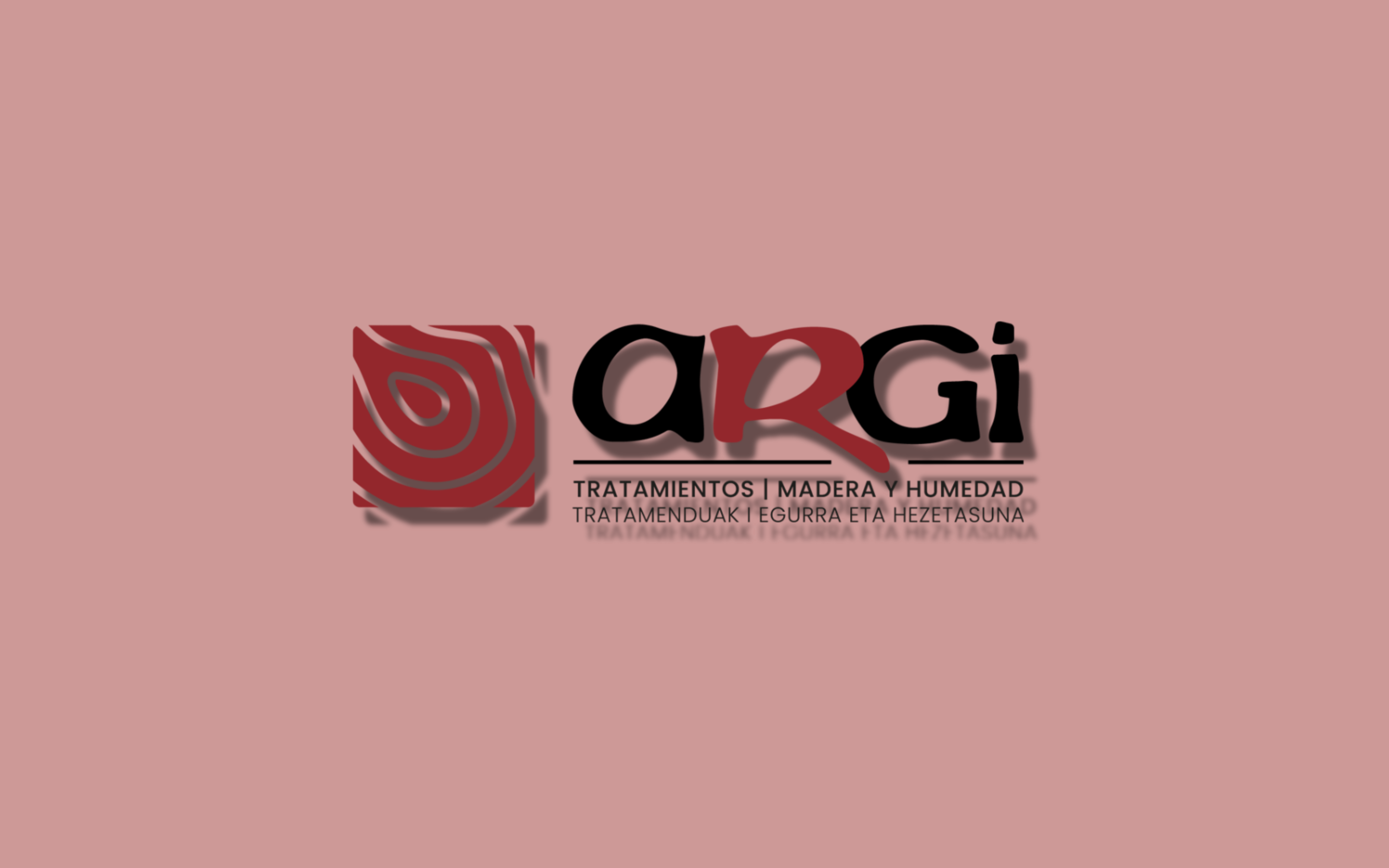 Logotipo del proyecto web de Argi en rojo y negro sobre fondo rosa claro