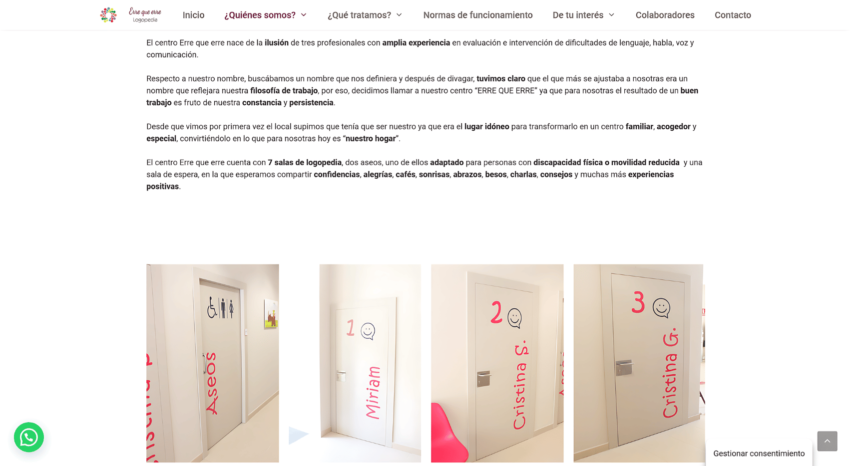 Proyecto web nuestro centro Erre que erre Logopedia