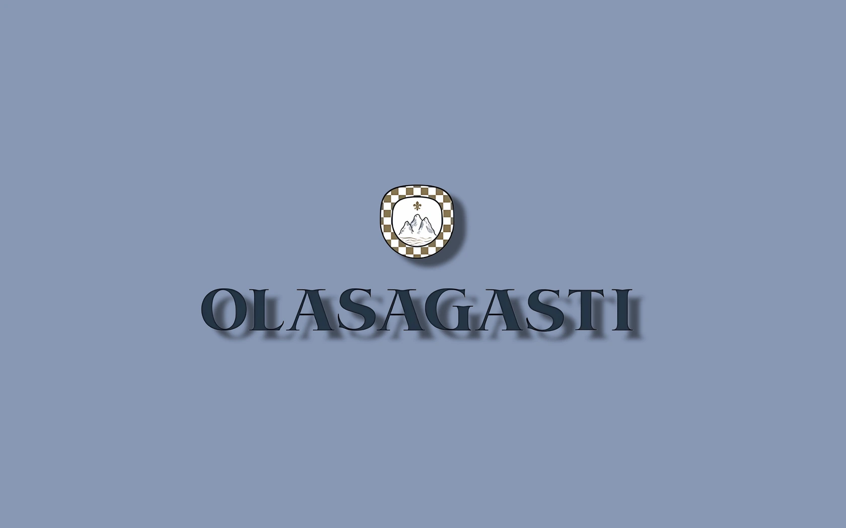 Logotipo del proyecto web de Conservas Olasagasti en azul oscuro sobre fondo azul claro