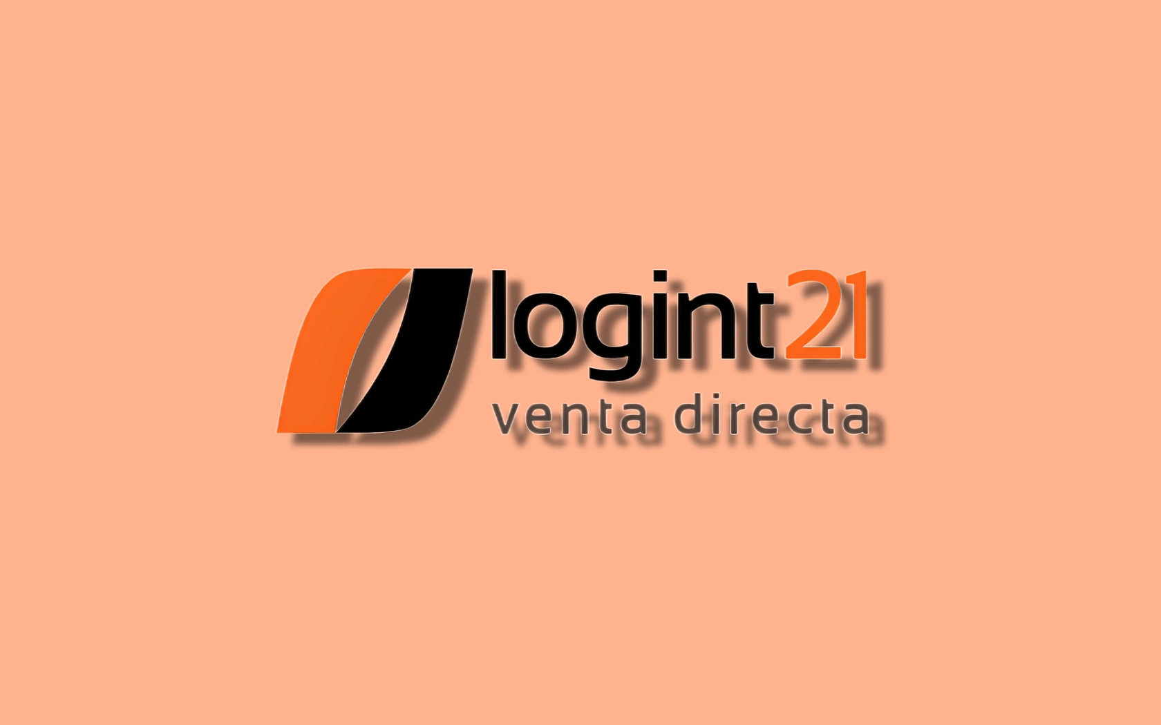 Logotipo del proyecto web de Logint21 en negro, naranja y gris sobre fondo naranja claro