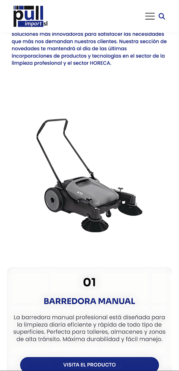 Proyecto móvil novedades Pull Import